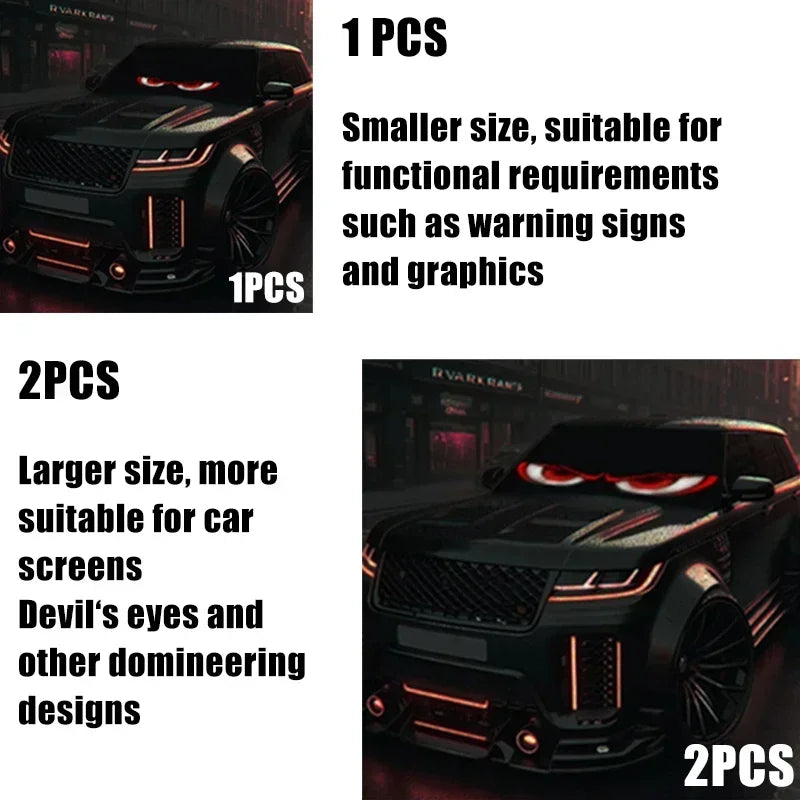 1-2 Pieces Devil‘s Eye LED Car Windshield Screen Animation Screen Light