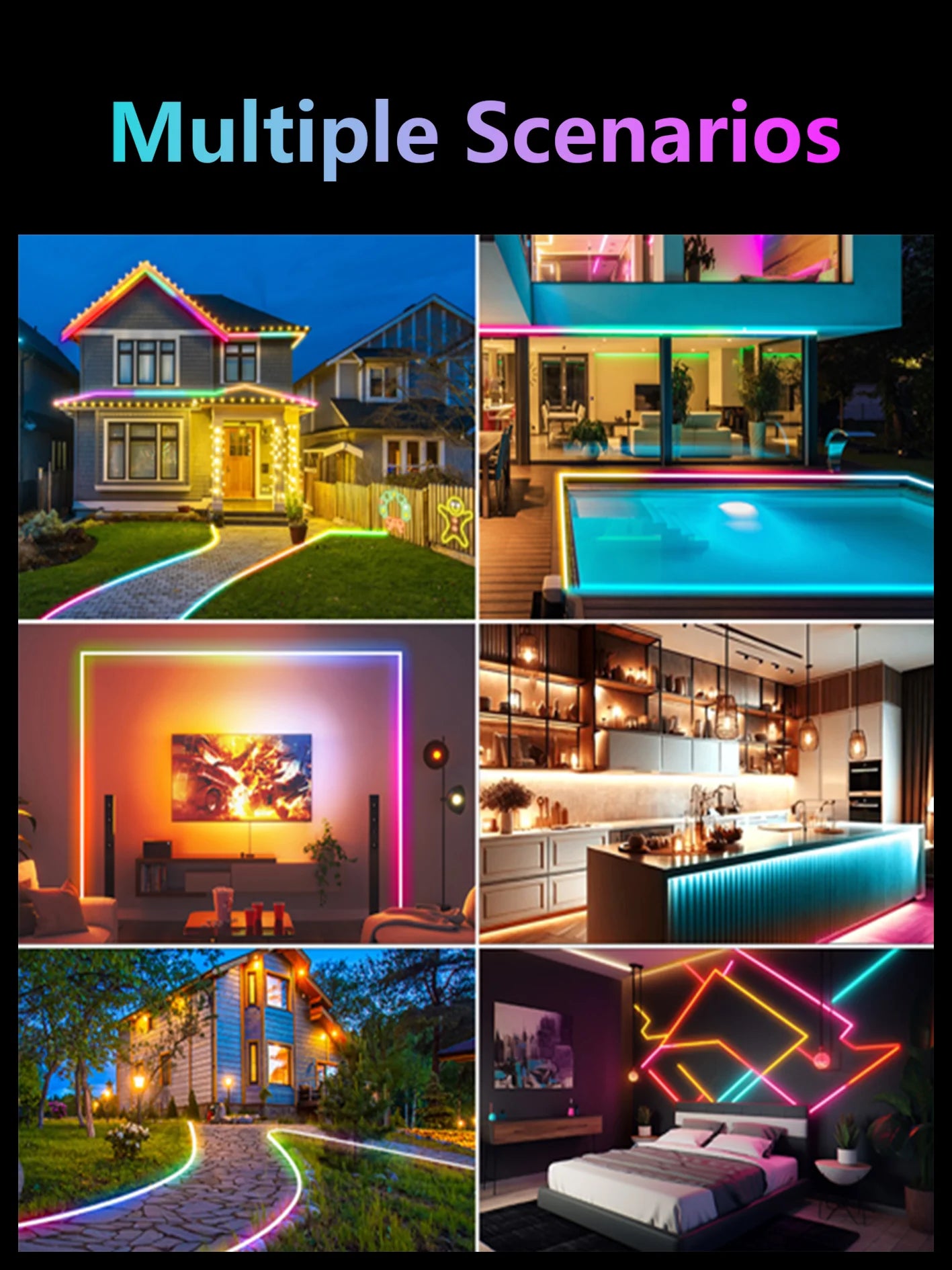 Tuya Wifi Plug RGBIC LED Neon Strip Lights Decoration Lighting