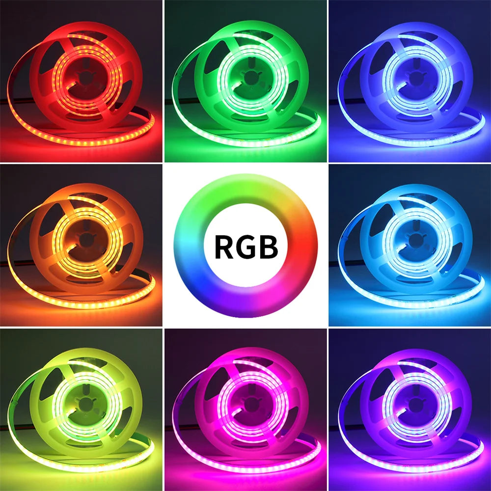 5V USB RGB COB Strip 576Leds/M Color Changing LED Strip Lights
