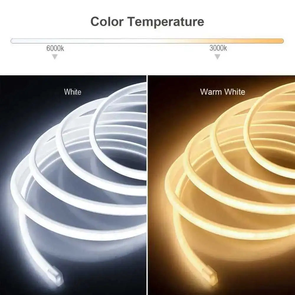 DC 24V COB Solar Neon Light Strips Flexible Lights Waterproof IP67