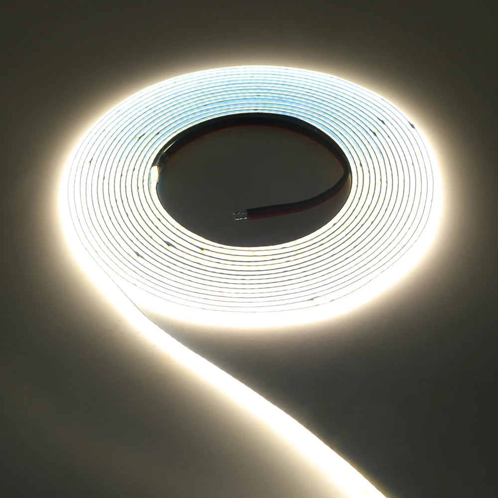 DC 5V 12V 24V COB LED Strip 320 384 480 528LEDs/m High Density