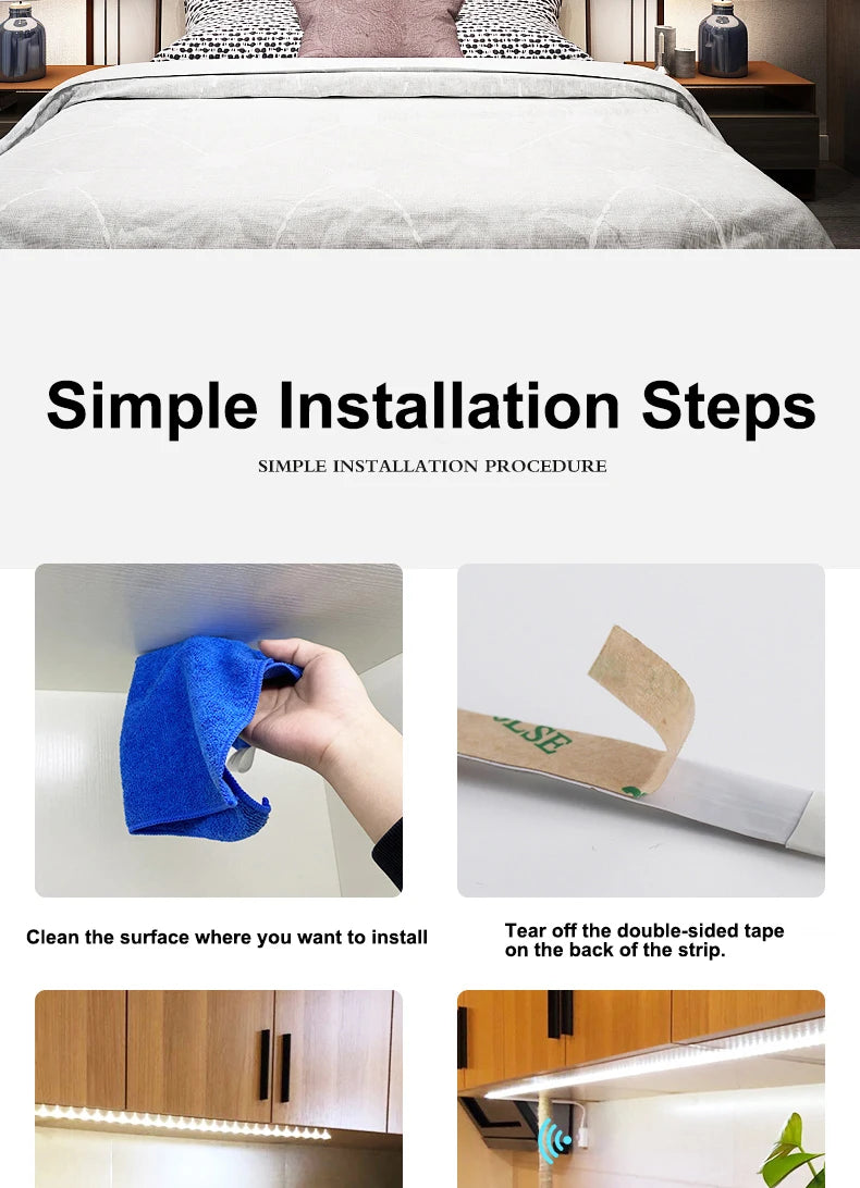 1M-5M LED Light Strip Motion Sensor LED Night Light