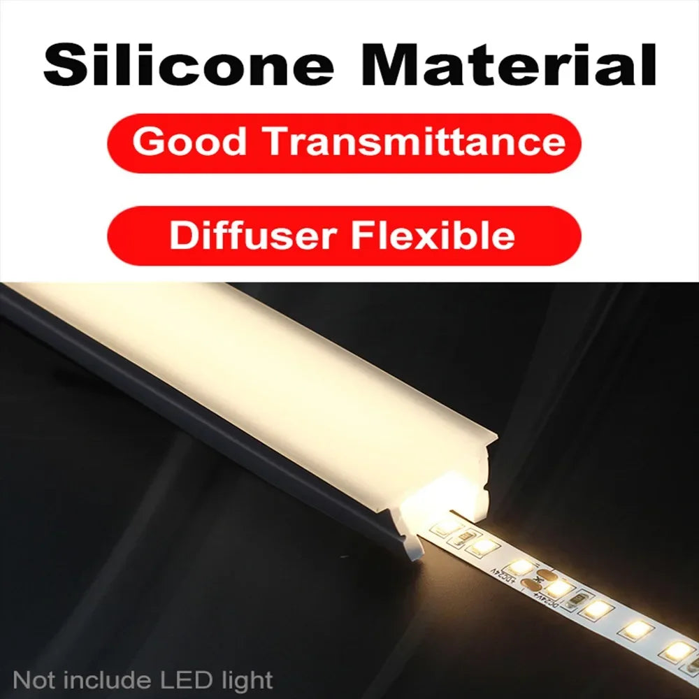 1M-10M Embedded LED Neon Rope Tube Black White Soft Strip Light