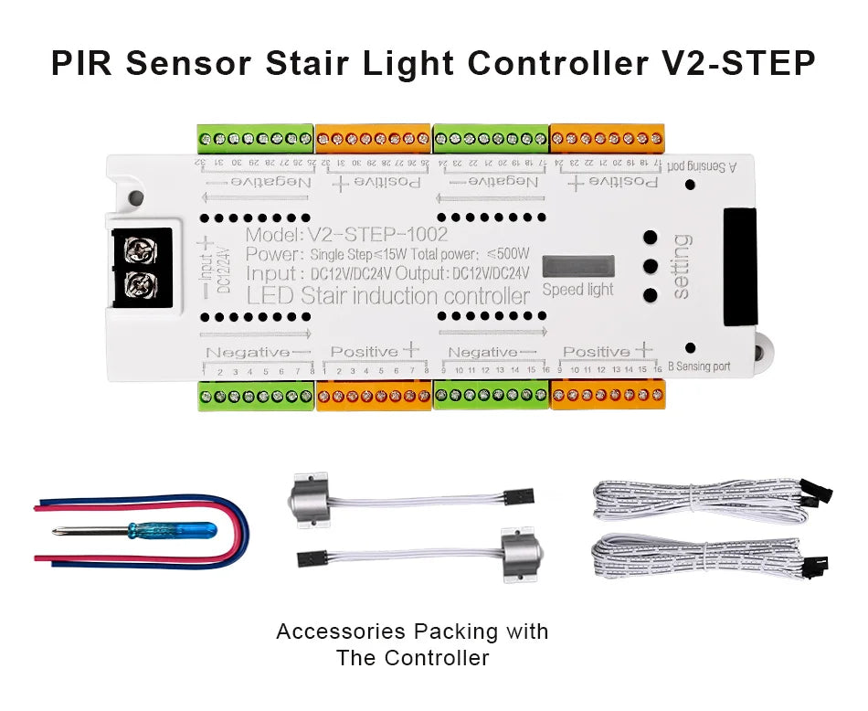 V2 Stair LED Motion Sensor Controller 32 Channels Indoor Stairway