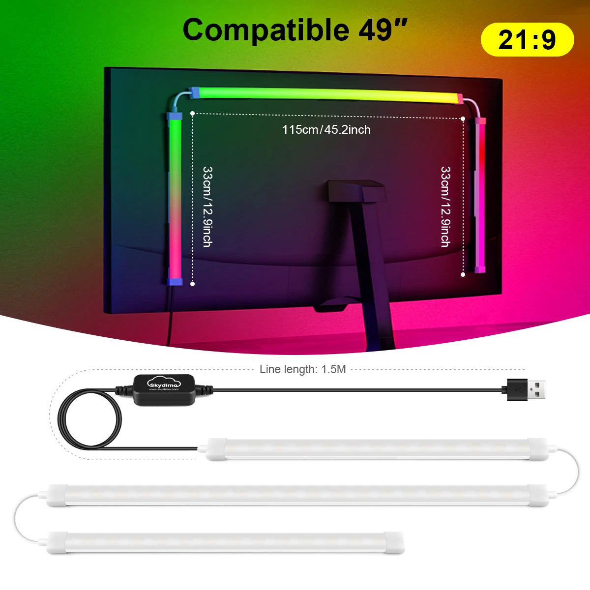 Smart Computer Monitor Sync LED Strip Light RGBIC PC Display Screen