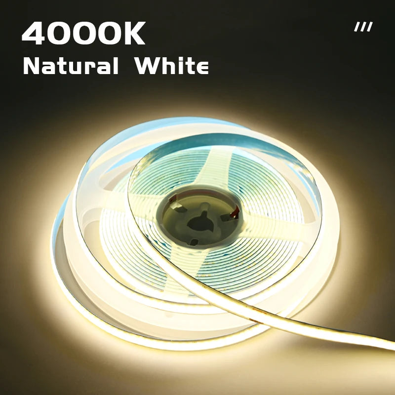 COB LED Strip Lights High Density Flexible LED Ribbon Tape