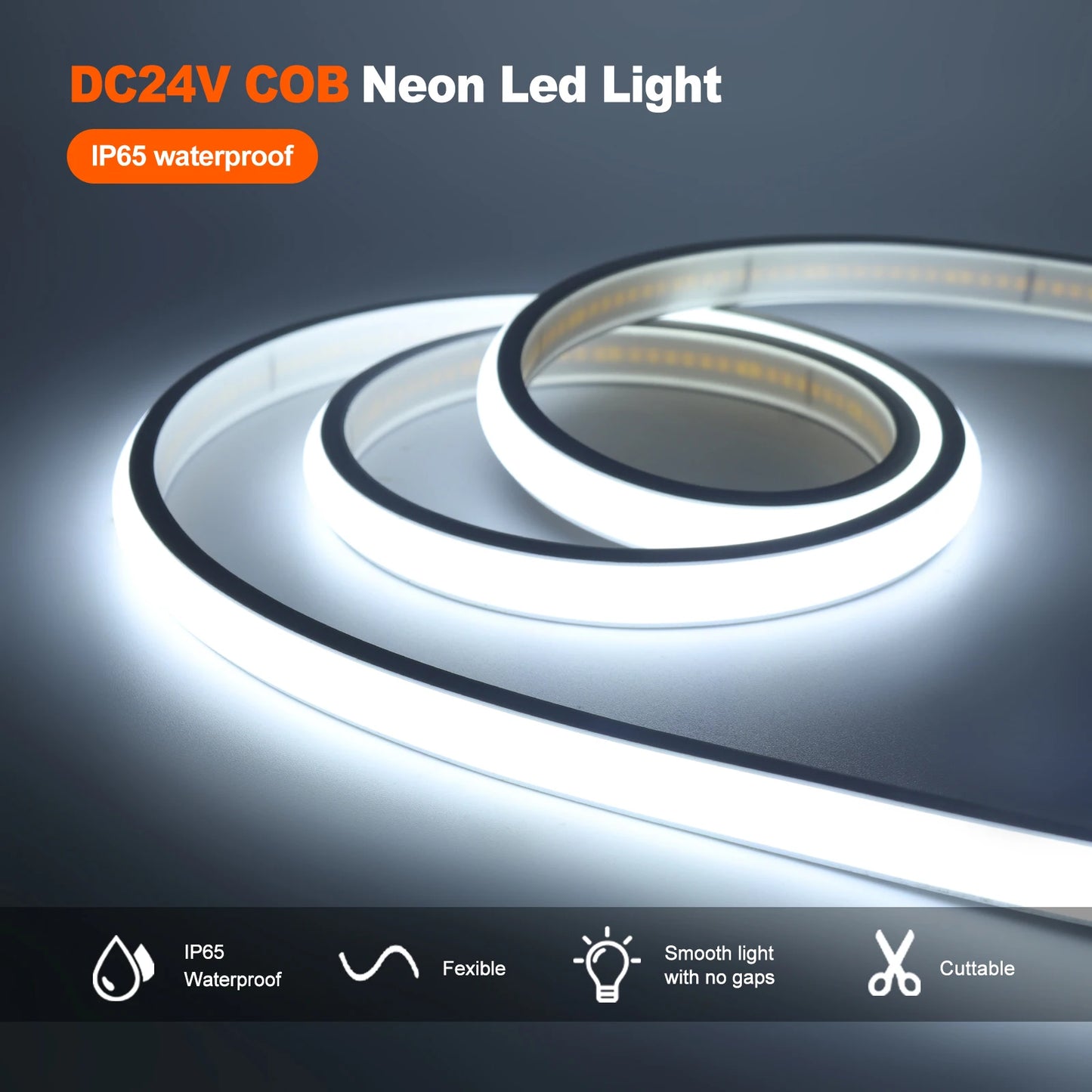 Waterproof COB LED Strip Light 12V 24V Flexible LED Neon Light