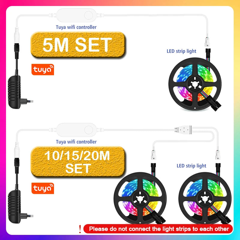 65.5ft/20m TUYA WS2811 TUYA DreamColor LED Strip Lights RGBIC