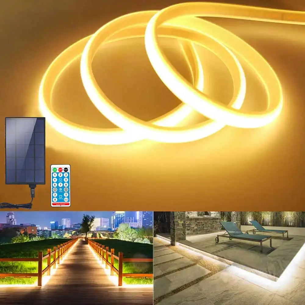 24V COB Solar Neon Light Strips Solar Flexible Lights