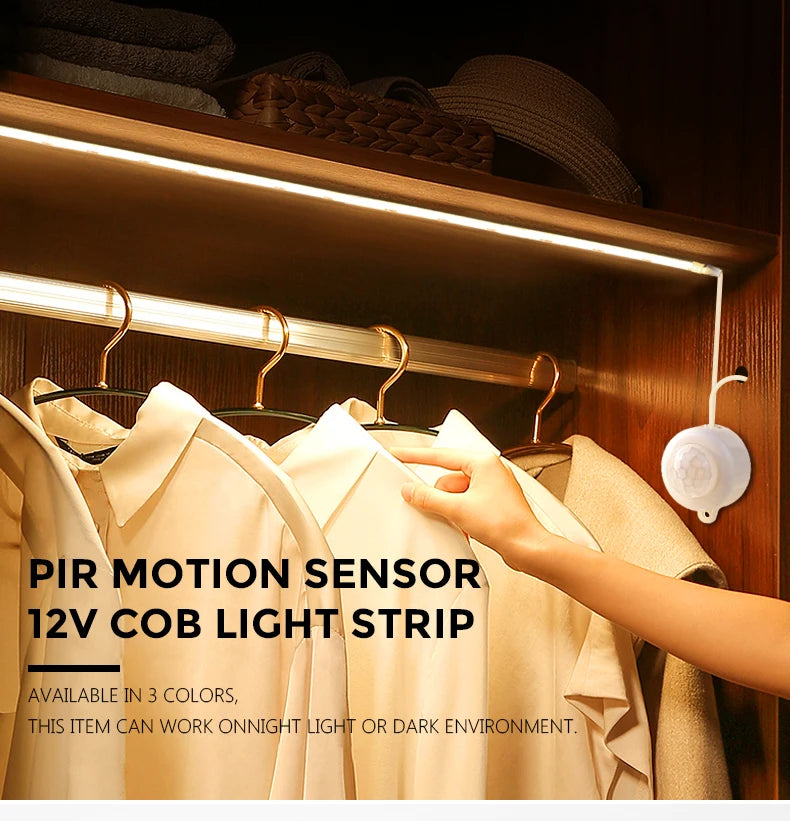 24V 10M Smart PIR Motion Sensor COB LED Strip Light
