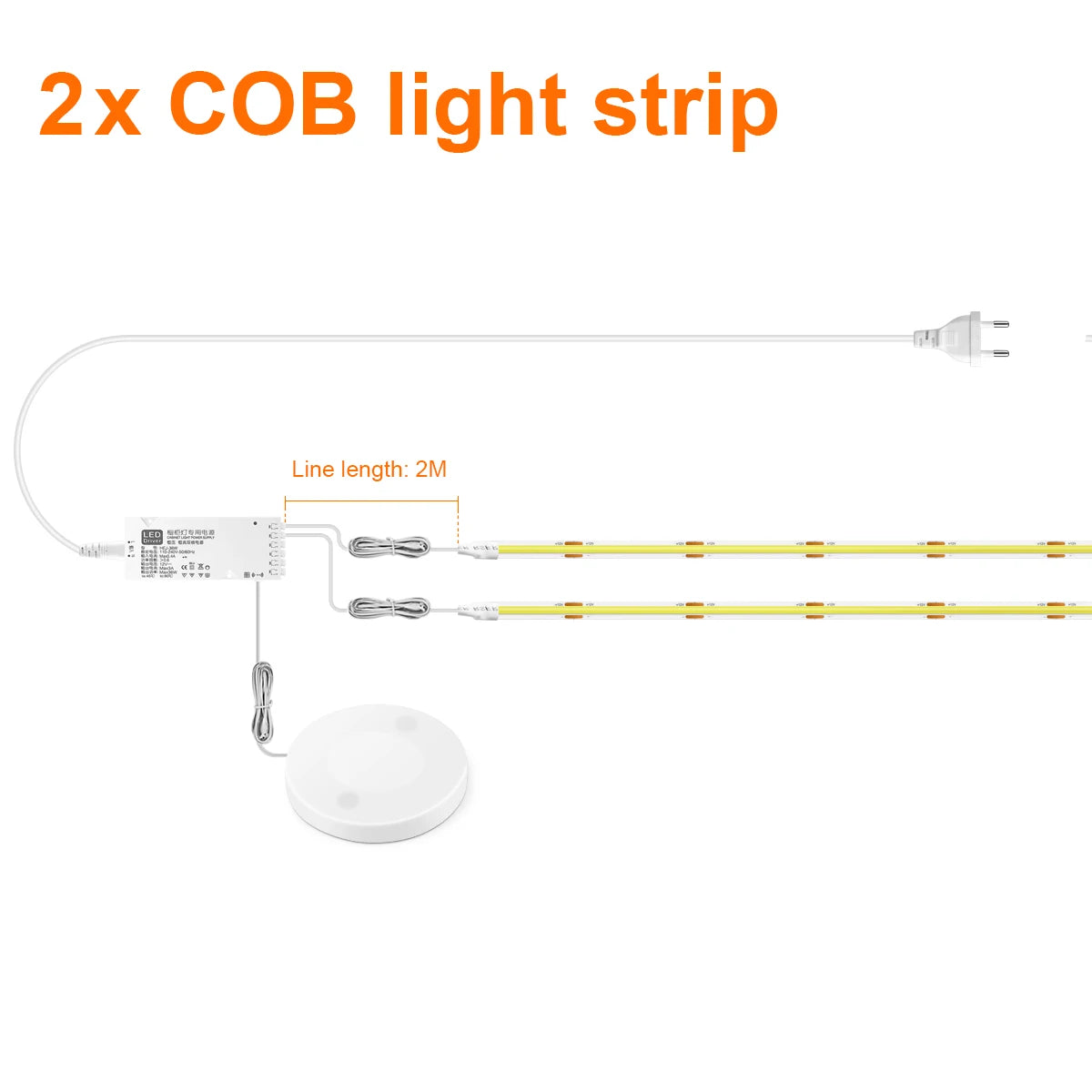 Under Cabinet Collection Display COB LED Strip Light Touch Sensor