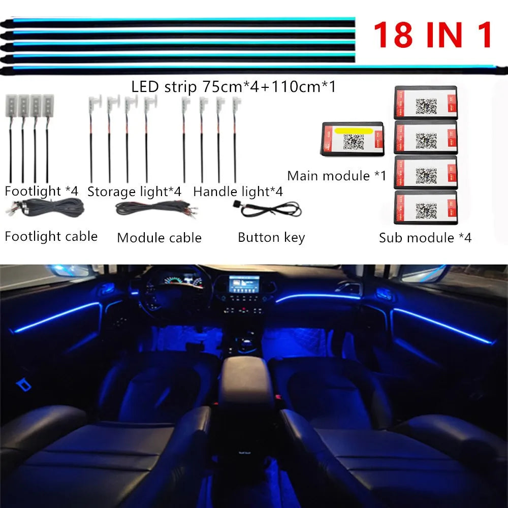 Universal Symphony Car LED Ambient Light 64 RGB Color Car Interior