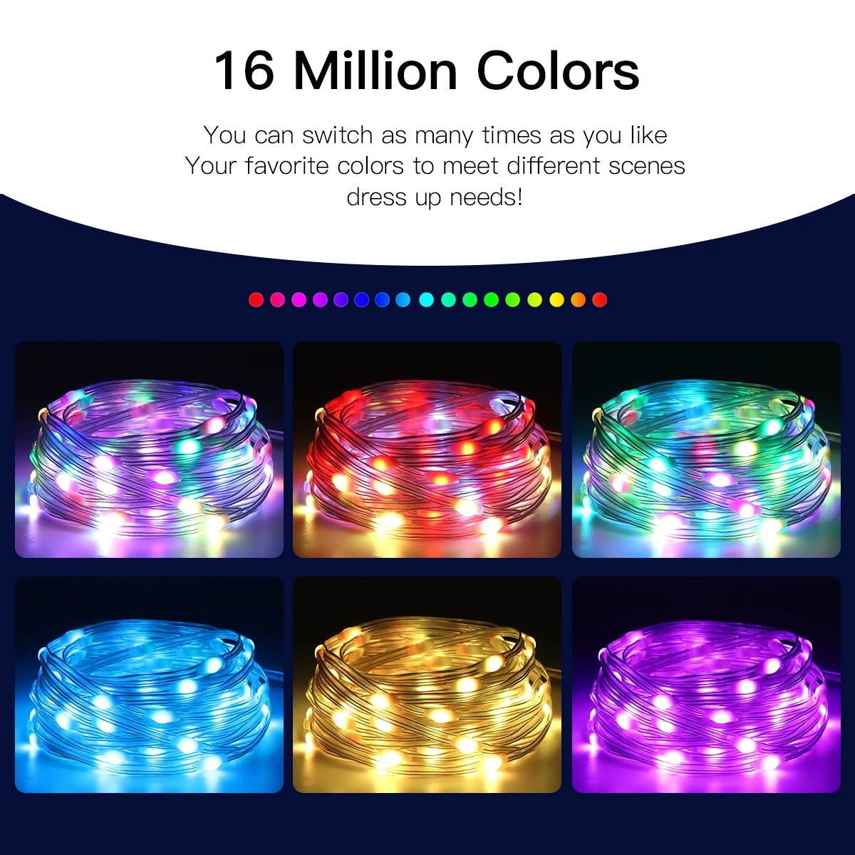 40M Led String RGB Light Smart Outdoor Festoon Party Leather Line