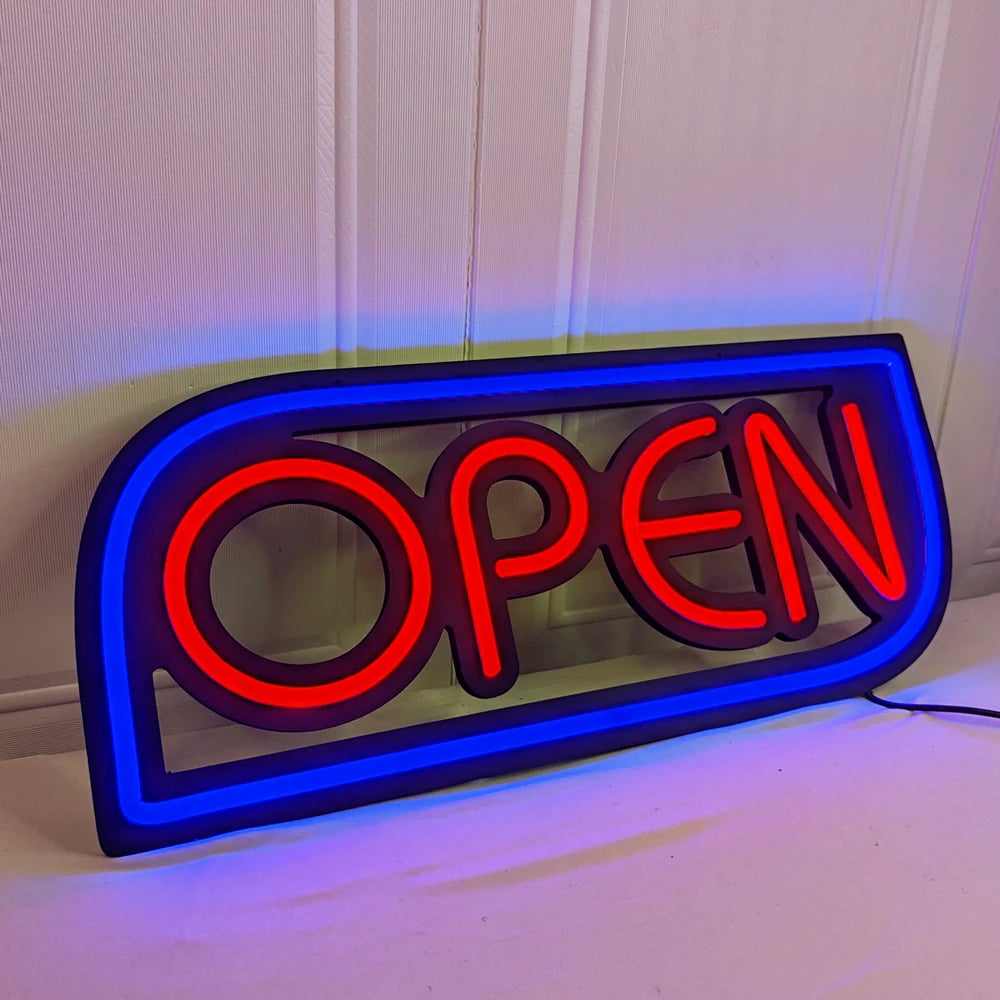 OPEN Neon Sign 20x9 Inches Ultra Bright Multiple Light AD Sign