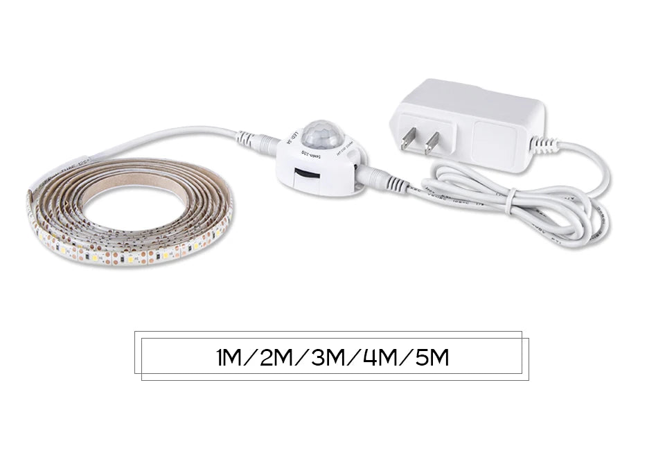 1-5m PIR Motion Sensor LED Strip Lights IP65 Waterproof DC