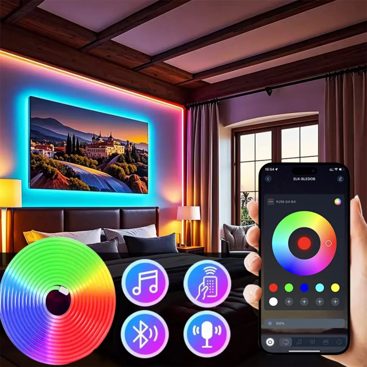 5V RGB neon light with bluetooth remote control and APP