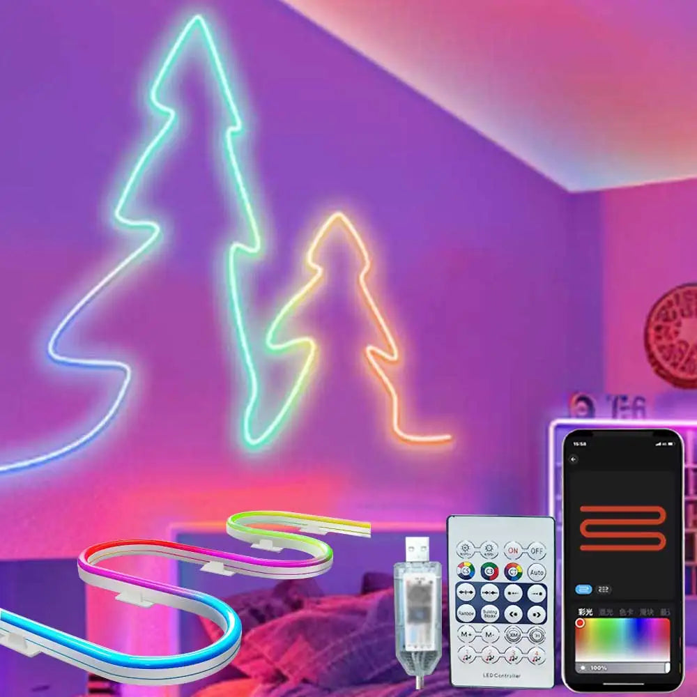 RGBIC Bluetooth Neon Led Strip Lights 5V Neon Strip Light