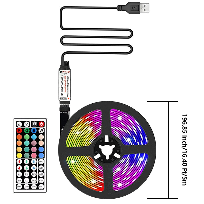 5050 RGB LED strip light with 44 keys remote control light strip