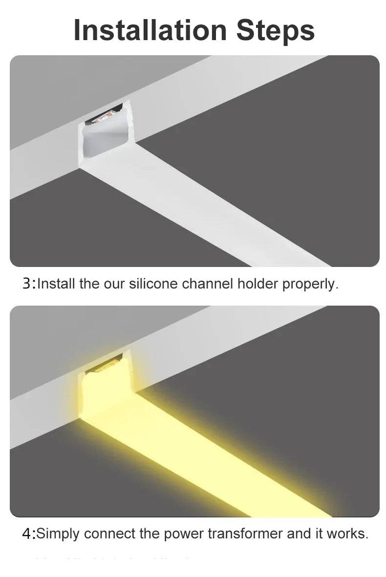 1M-10M Embedded LED Neon Rope Tube Black White Soft Strip Light