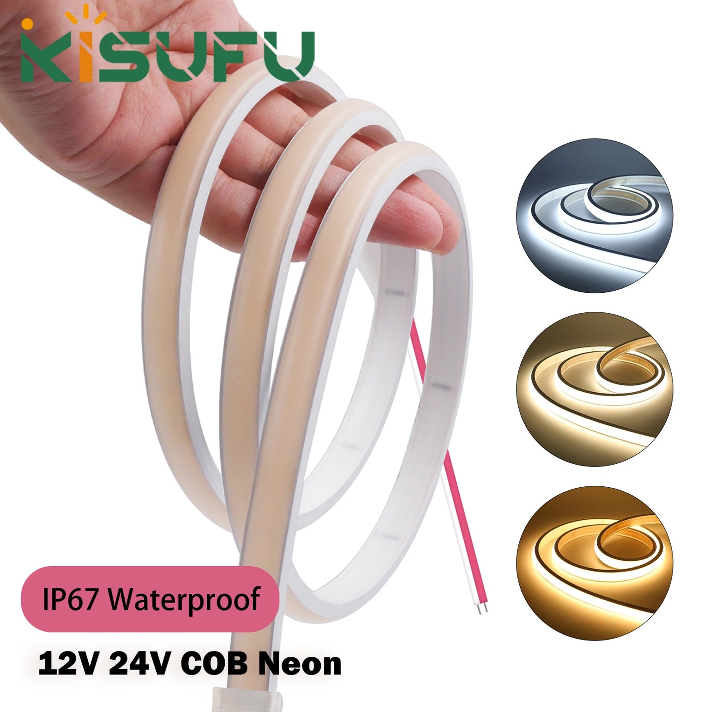 COB LED Strip Light Outdoor IP67 Waterproof Flexible LED Light