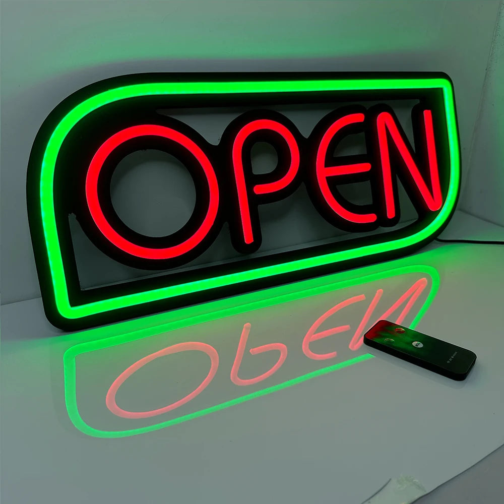 OPEN Neon Sign 20x9 Inches Ultra Bright Multiple Light AD Sign