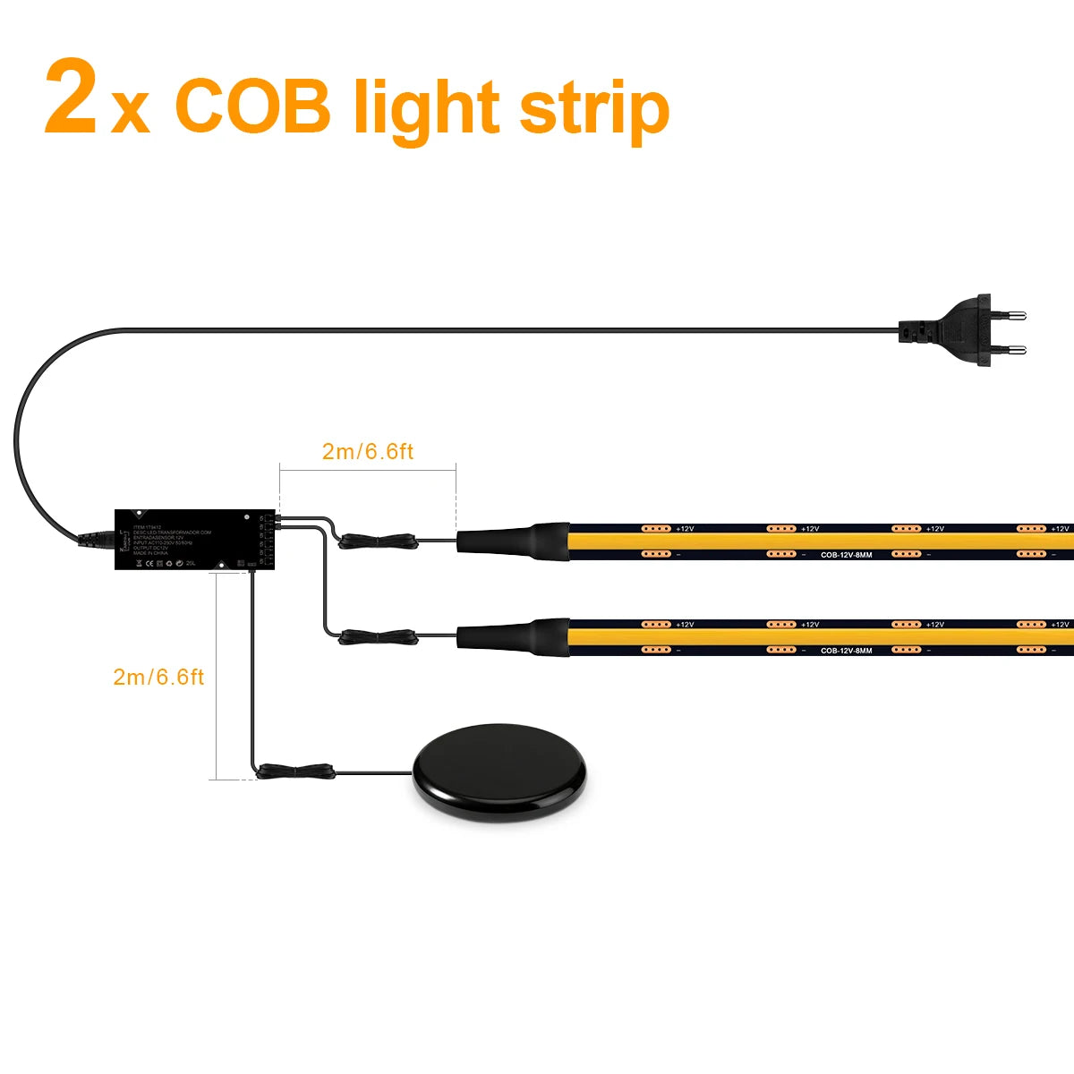 Black PCB Cob Acoustic Wall Panel Decor LED Strip Lighting Kit