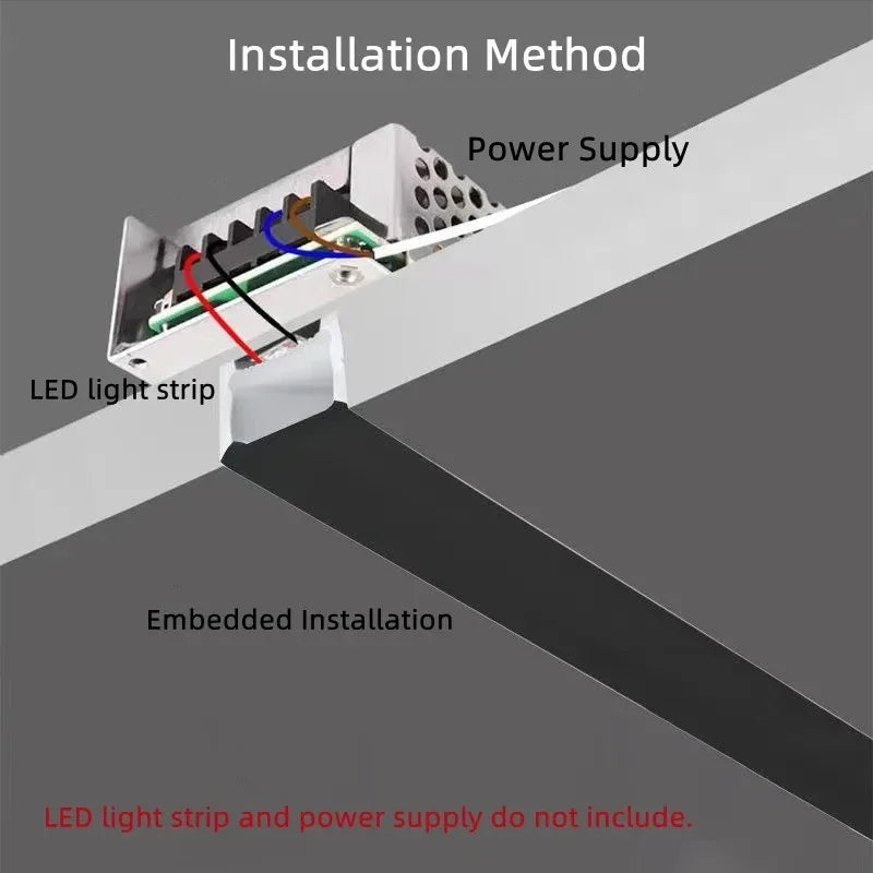 1M-10M Embedded LED Neon Rope Tube Black White Soft Strip Light
