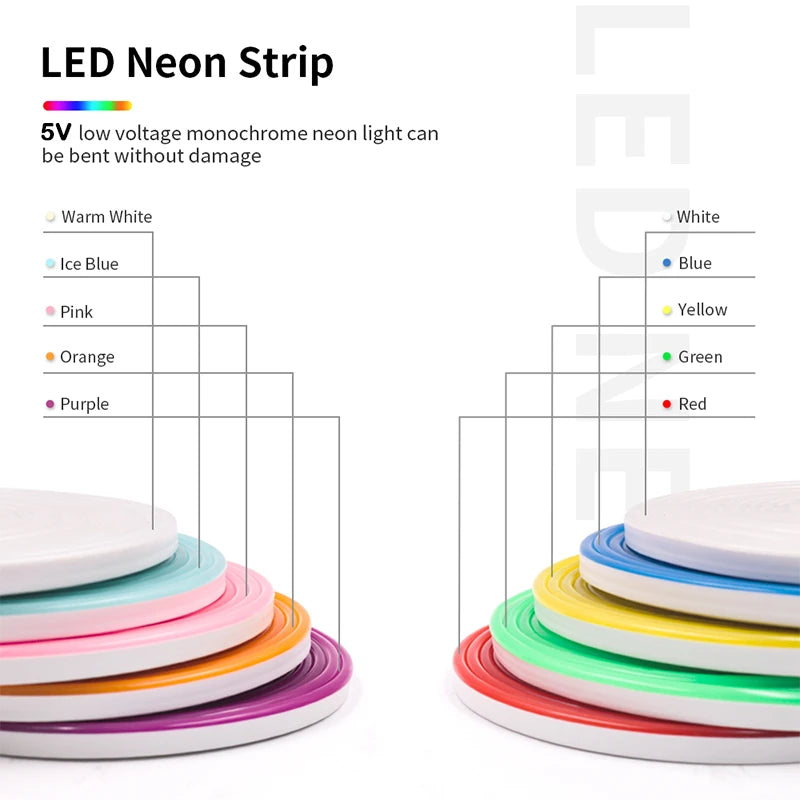 Battery Powered Led Strip Flexible Neon LED Strip Lights