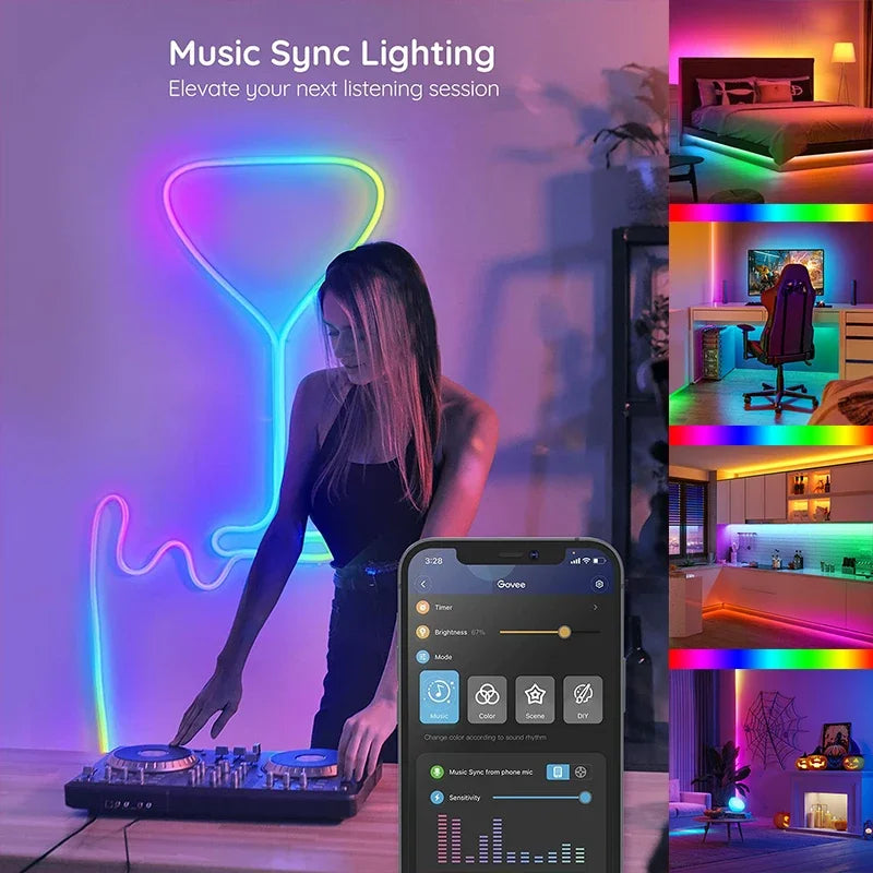 LED Strip RGB WS2812b Bluetooth App Remote Control Chasing
