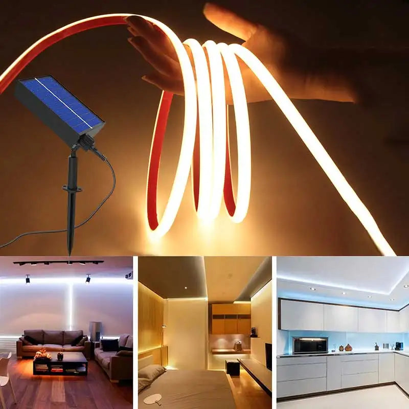 DC 24V COB Solar Neon Light Strips Flexible Lights Waterproof IP67