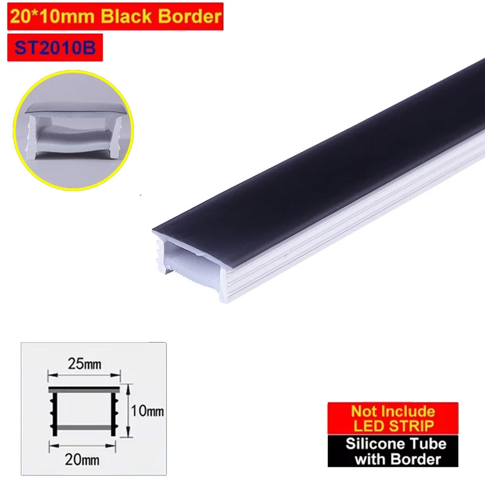 1M-10M Embedded LED Neon Rope Tube Black White Soft Strip Light