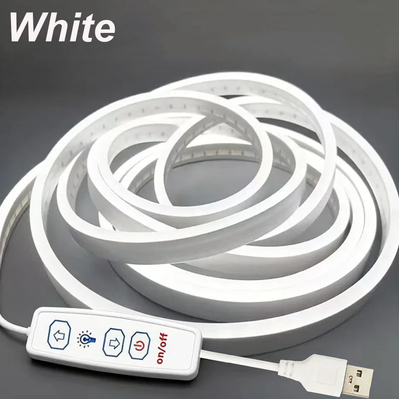 5V USB Dimmable Neon LED Strip Lights Flexible Ribbon Tape