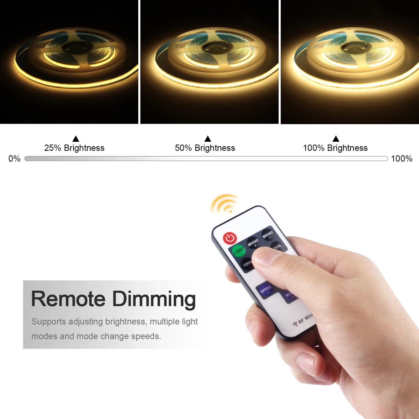 DC5V COB LED Strip with Dimmable Remote Control 2/3/5M