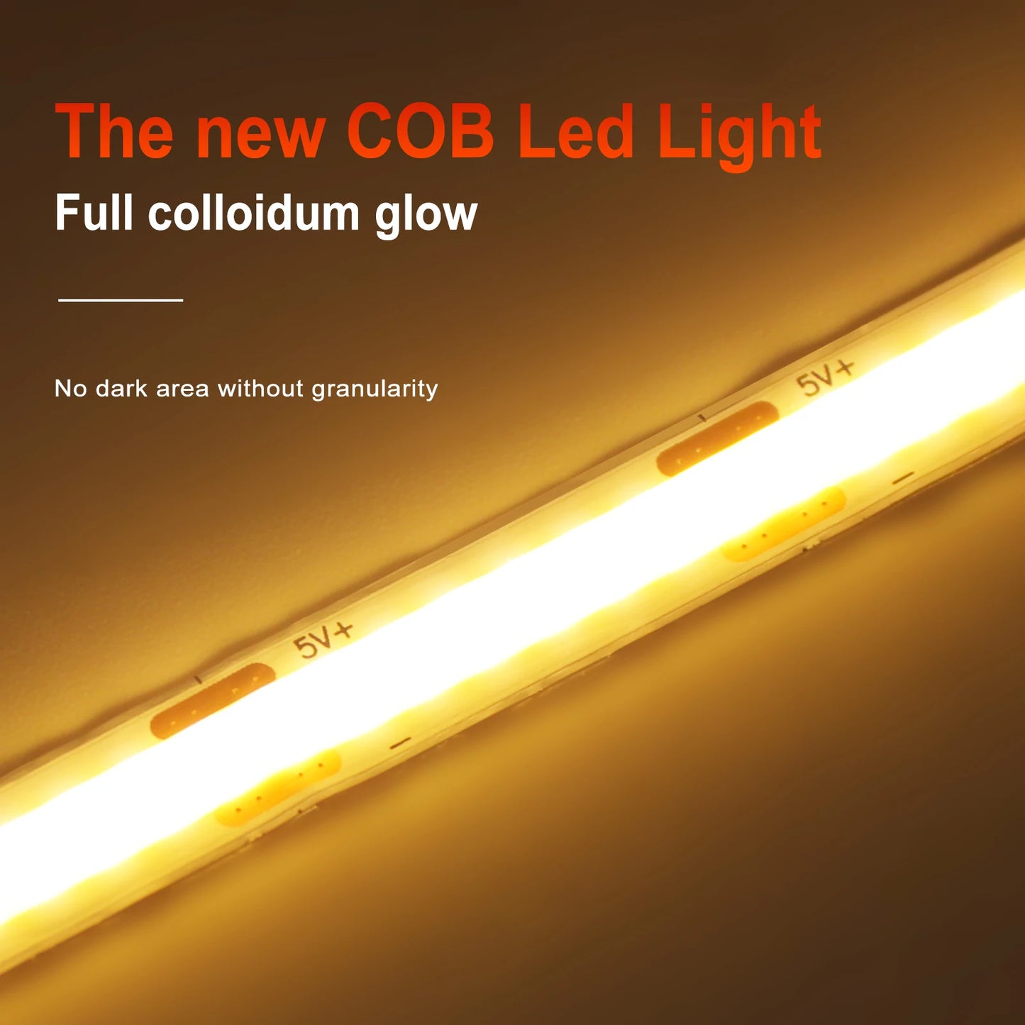 5V COB LED Strip High Density 320LEDs/m USB LED Light