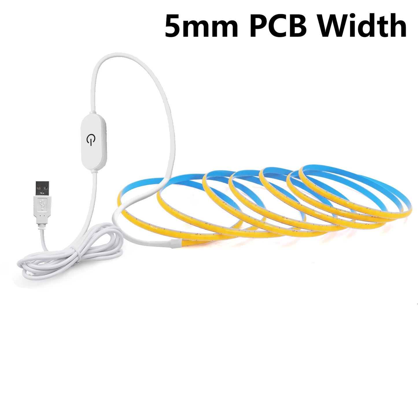 COB LED Strip with Touch Switch 5V USB Flexible Tape