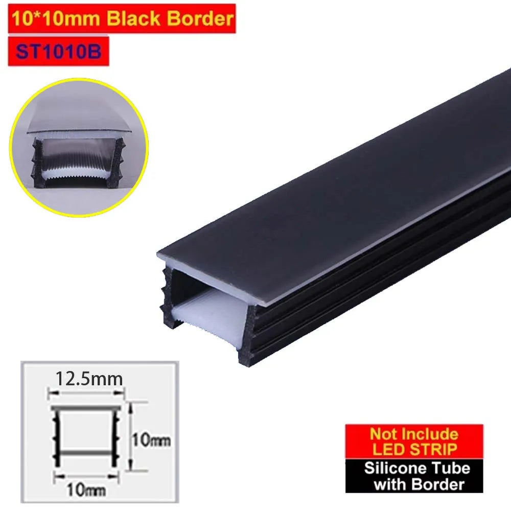 1M-10M Embedded LED Neon Rope Tube Black White Soft Strip Light