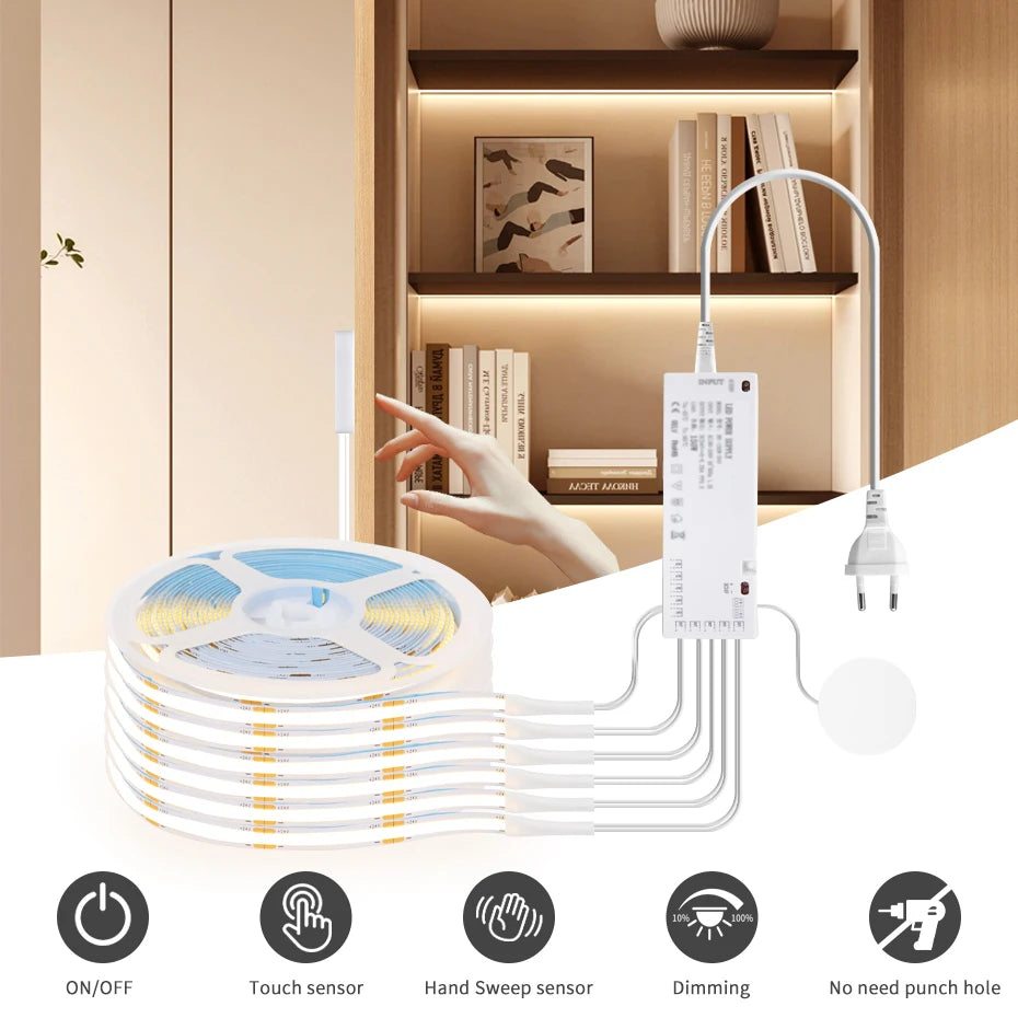 24V Under Cabinet Collection Display 320Leds COB LED Strip Light