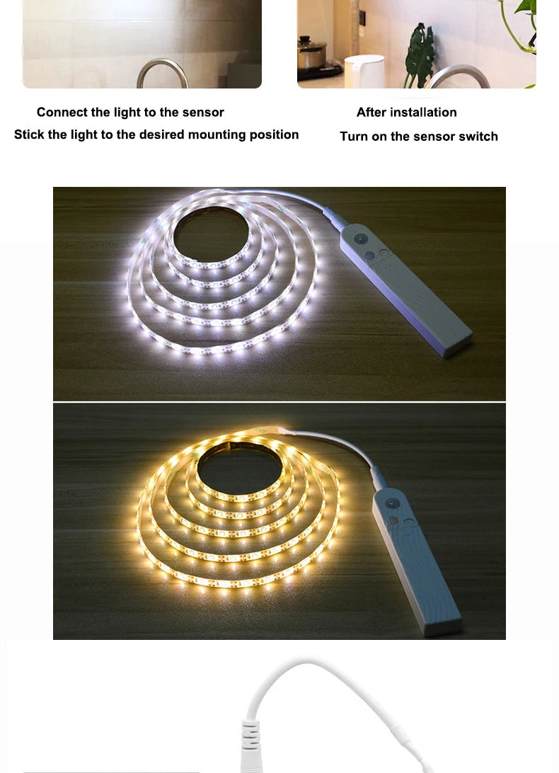 1M-5M LED Light Strip Motion Sensor LED Night Light