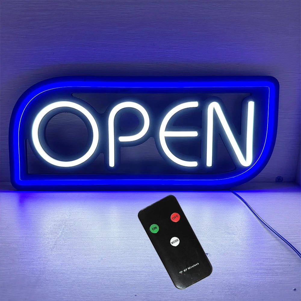 OPEN Neon Sign 20x9 Inches Ultra Bright Multiple Light AD Sign