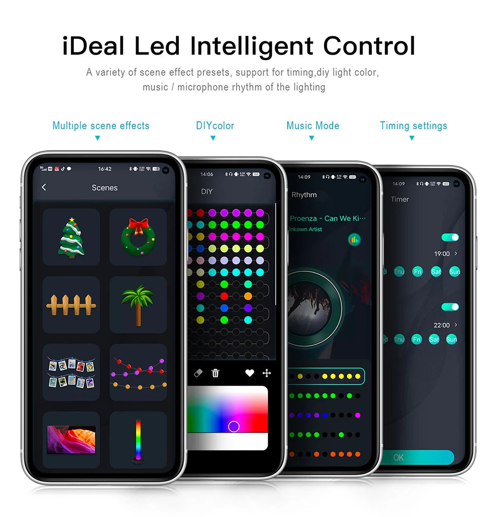 40M Led String RGB Light Smart Outdoor Festoon Party Leather Line