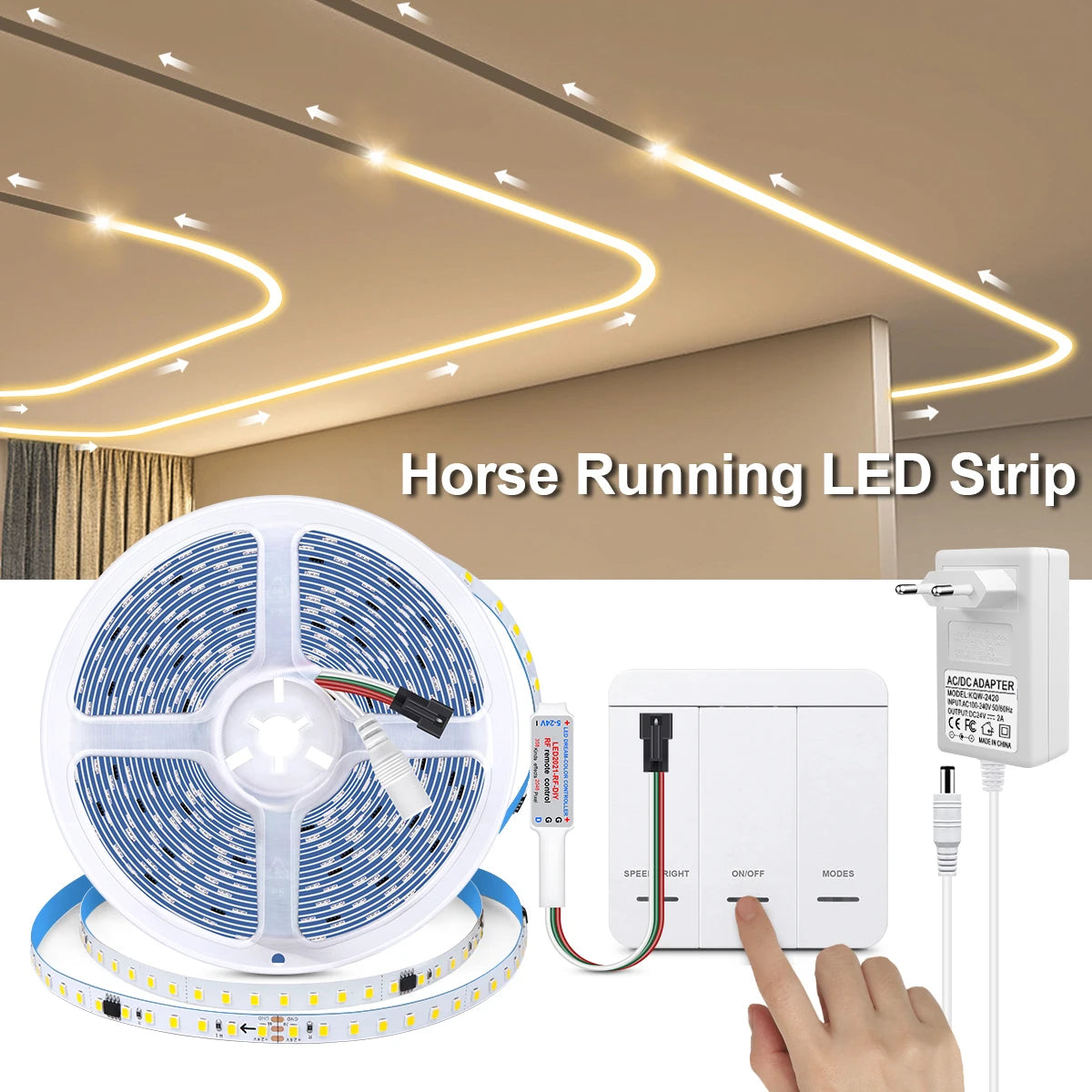 10m/Roll WS2811 Horse Race LED Strip 120Leds/M DC 24V