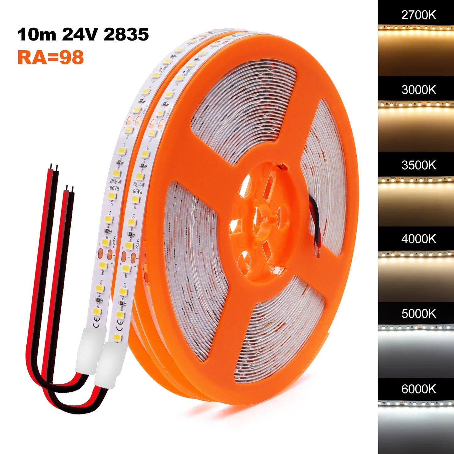 12V 24V LED Strip Light RA98 2835 120LEDs/m Flexible Tape Home Decor
