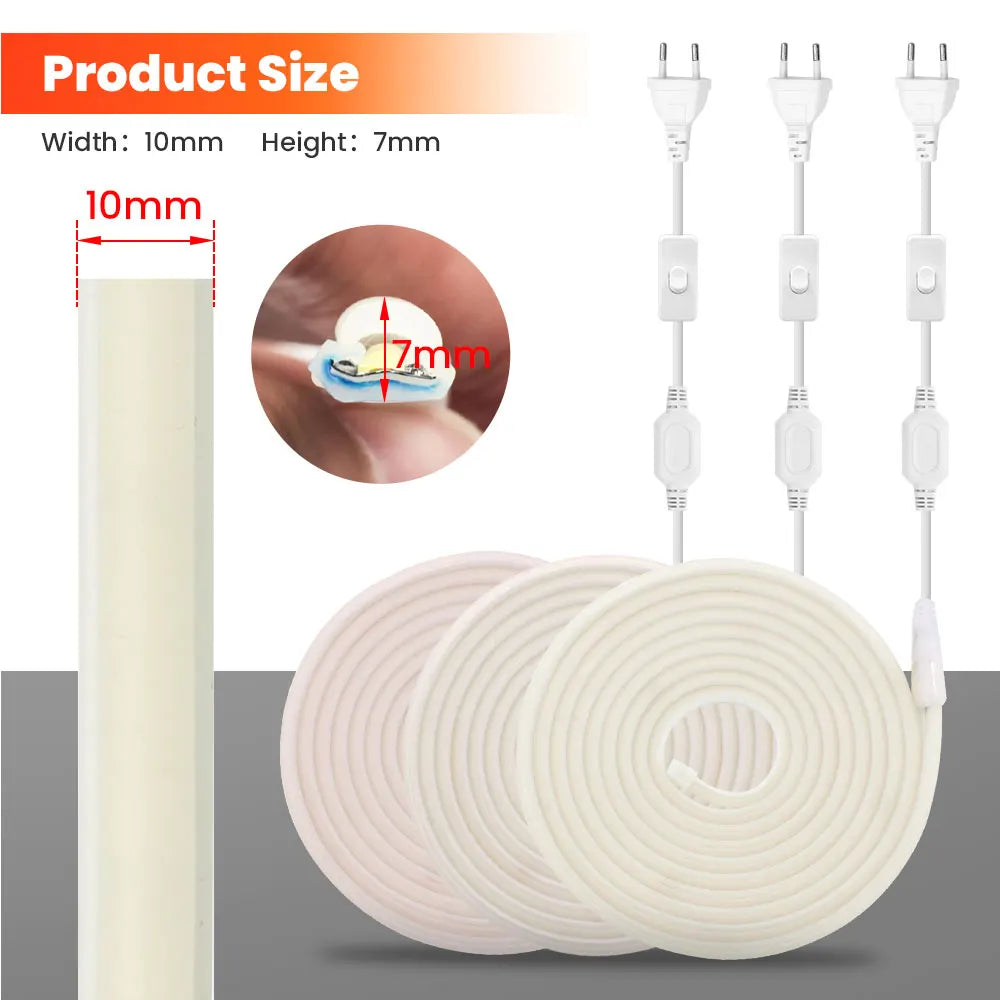 1/35M High Bright COB LED Strip Light 220V 288Leds Neon Strip
