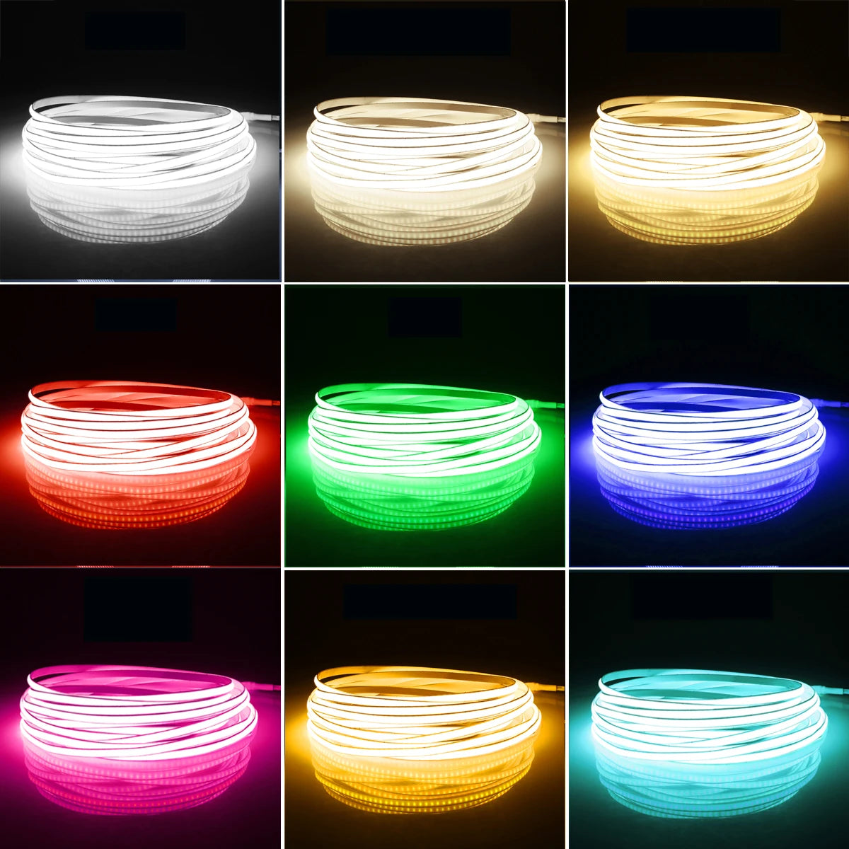 Ultra Bright FCOB COB LED Strip Lights 12V Flexible 5MM PCB