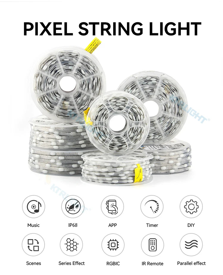 Transparent Wire 5V 3PIN WS2811 LED String Lights