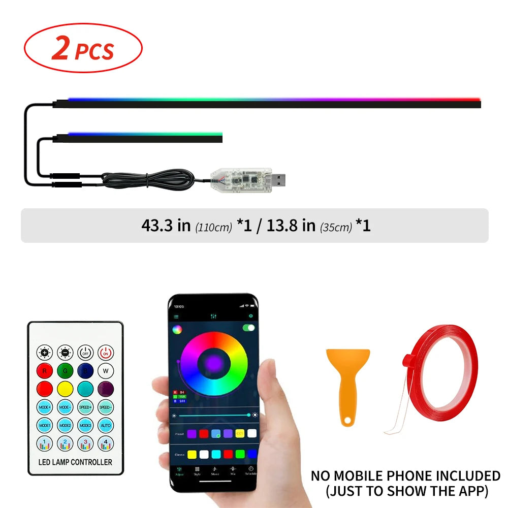 Streamer Car Ambient Lights RGB 64 Color Universal LED