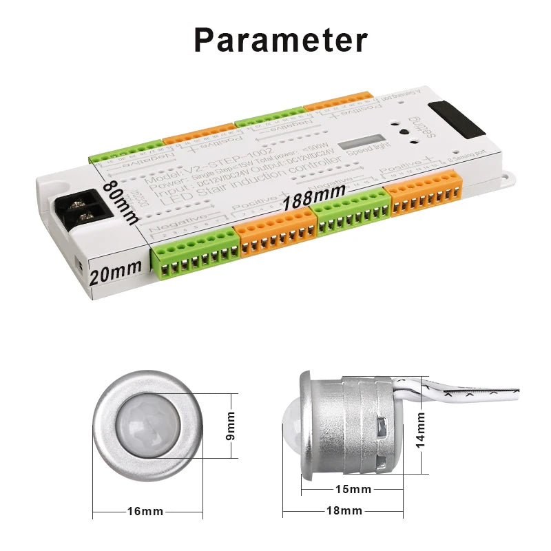 V2 Stair LED Motion Sensor Controller 32 Channels Indoor Stairway