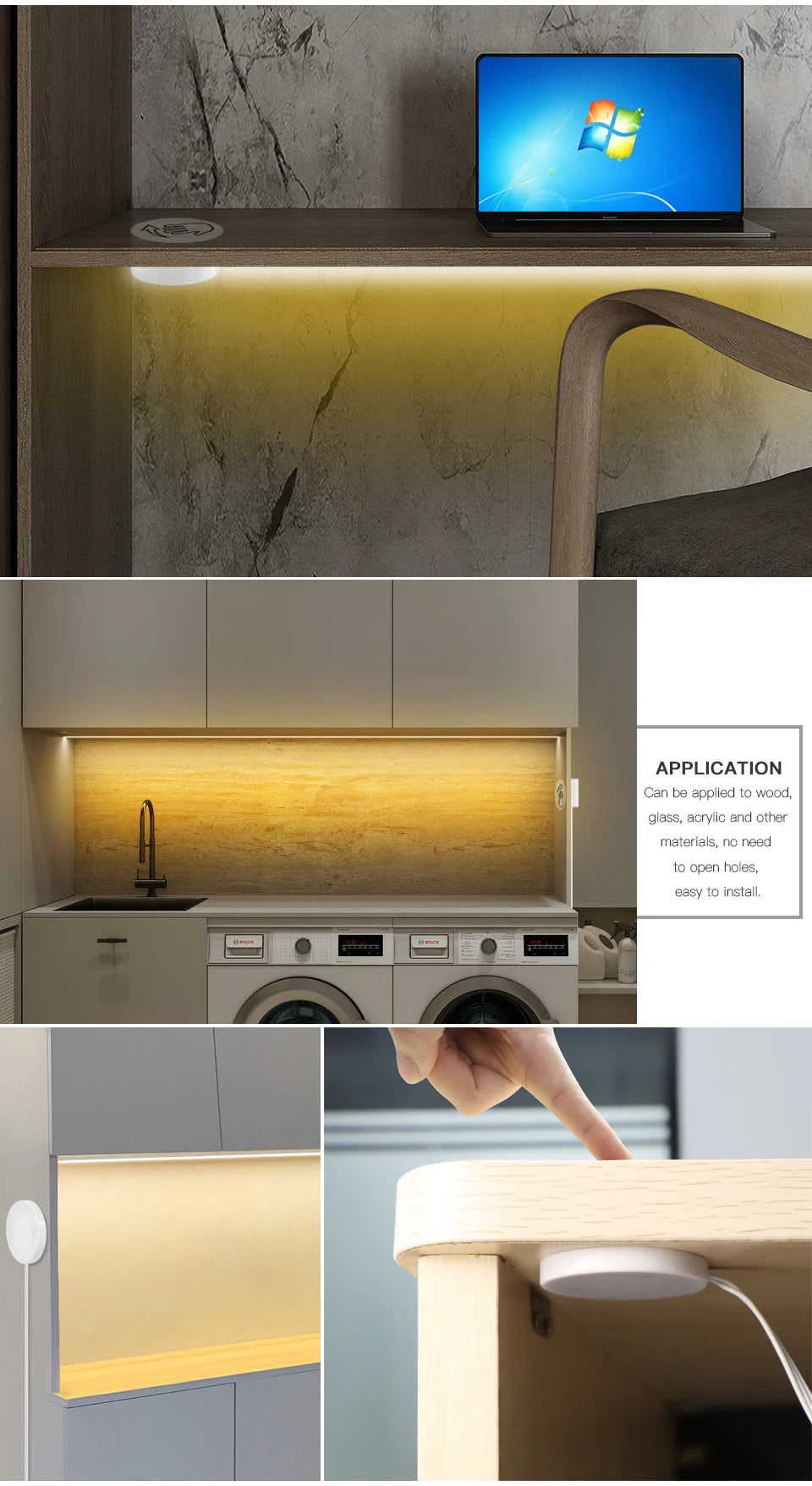 USB 5V COB LED Strip Light with Hand Sweep Motion Sensor Lighting