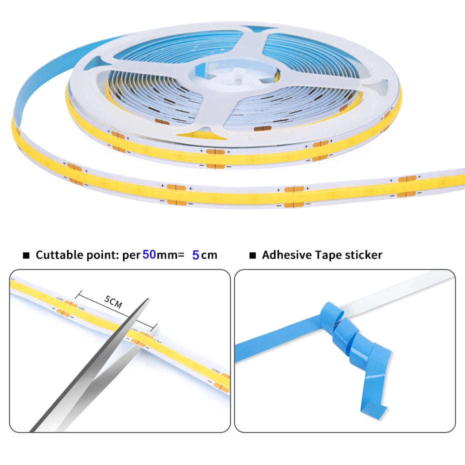 24V Under Cabinet Collection Display 320Leds COB LED Strip Light