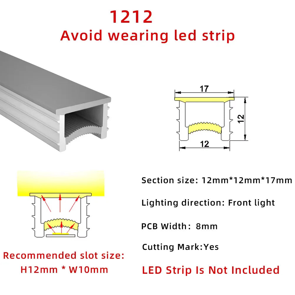 1M-10M Embedded LED Neon Rope Tube Black White Soft Strip Light